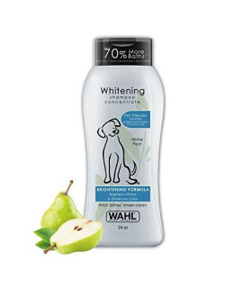 Wahl White Pear Brightening Shampoo for Pets  Whitening & Animal Odor Control with Silky Smooth Results for Grooming Dirty Dogs  24 oz