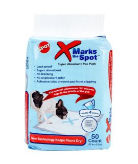 SPOT X Marks The Super Absorbent Pee Pads Puppy Pads Puppy Pads with Adhesive Training Pads Dog Pads Dog Pee Pads Dog Potty Pads Adhesive Strips 22X22 50 cT