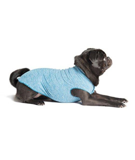 gold Paw Sun Shield Dog Tee - T-Shirt for canines - UV Protection Pet Anxiety Relief Wound care - Protects Against Foxtails Aids Alopecia - Machine Washable All Season - Size 26 - Ocean Blue