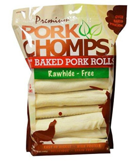 Scott Pet 18 Count Pork Chomps Premium Baked 8 Rolls (1 Pouch),2LB, 12.42 Ounce (DT852)