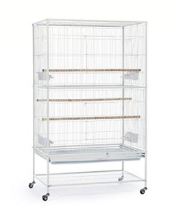 Prevue Pet Products Wrought Iron Flight Cage with Stand, Chalk White, Large (F041)