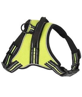 Ocsoso Pet Dog Vest Leash Harness Adjustable With Hand Strap Collar For Large Medium Dog (S, Green)