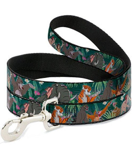 Dog Leash The Jungle Book 8 character group greens 6 Feet Long 1.0 Inch Wide