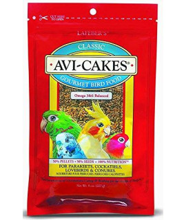Avi-Cakes Gourmet Bird Food- for Parakeets, Cockatiels, Lovebirds & Conures- 8 oz (4 p)