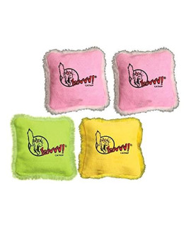 Yeowww! (4 Pack) 100% Organic Catnip Pillows (Assorted Colors)