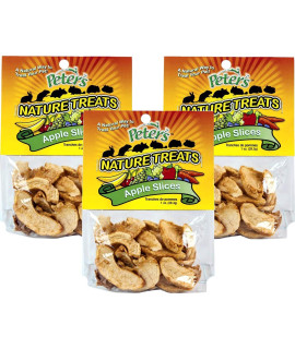 Peters (3 Pack) Apple Slices Small Animal Nature Treats 1 Ounce Per Bag