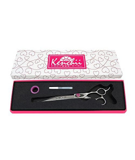 Kenchii Left Handed Dog grooming Scissors 8 Inch Shears curved Scissors for Dog grooming Love collection Dog Shears Pet grooming Accessories Pet Hair Trimming Scissor