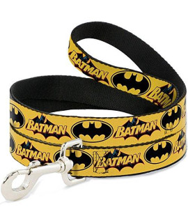 Dog Leash Vintage Batman Logo Bat Signal 3 Yellow 6 Feet Long 1.5 Inch Wide
