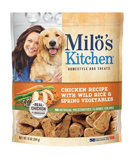 Milos Kitchen Chicken Recipe With Wild Rice And Spring Vegetables Dog Treats 10 Ounce (Pack Of 5)