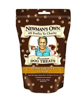 Newmans Own Premium Dog Treats Peanut Butter Medium Size 10-Ounce Bags (Pack of 6)