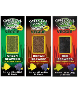 Omega One Super Veggie Red, Brown, and Green Seaweed Bundle