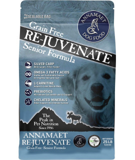 Annamaet grain-Free Re-Juvenate Senior Formula Dry Dog Food (Fresh Silver carp & Turkey) 25-lb Bag Brown