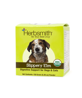 Herbsmith Organic Slippery Elm - Digestive Aid for Dogs and Cats - Constipation and Diarrhea Relief for Dogs and Cats - Megaesophagus Dog Aid - 150g