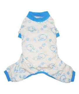 Pooch Outfitters Milo Dog Pajamas (X-Small, Blue Trim)