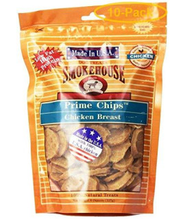 Smokehouse Treats Prime Chicken Chips 8 oz - Pack of 10