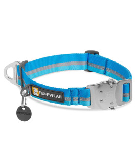 RUFFWEAR, Top Rope Dog Collar, Reflective Collar with Metal Buckle for Everyday Use, Blue Dusk, 14-20