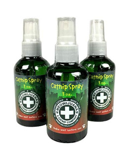 Meowijuana | Premium Catnip Spray | Organic | High Potency | Use On Cat Toys, Teasers, and Scratchers | Grown in The USA | Feline & Cat Lover Approved | (3) 3 oz. Bottles