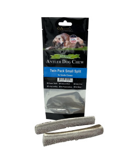 Deluxe Naturals Elk Antler chews for Dogs Naturally Shed USA collected Elk Antlers All Natural A-grade Premium Elk Antler Dog chews Product of USA, Twin Pack Small Split