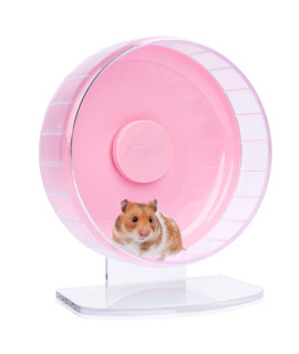 Niteangel Super-Silent Hamster Exercise Wheels: - Quiet Spinner Hamster Running Wheels With Adjustable Stand For Hamsters Gerbils Mice Or Other Small Animals (M Pink)