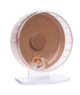 Niteangel Super-Silent Hamster Exercise Wheels: - Quiet Spinner Hamster Running Wheels With Adjustable Stand For Hamsters Gerbils Mice Or Other Small Animals (M Brown)