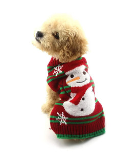 NAcOcO Dog Snow Sweaters Thick Snowman Sweaters Xmas Dog Holiday Sweaters New Year christmas Sweater Pet clothes for Small Dog and cat(Thick Snowman,XL)