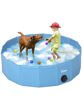 Fuloon PVC Pet Swimming Pool Portable Foldable Pool Dogs Cats Bathing (120 x 28cm(47.2inch.D x 11inch.H), Light Blue)
