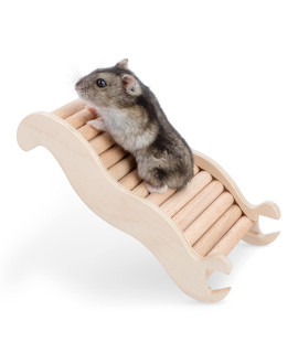 Niteangel Hamster Climbing Toy Wooden Ladder Bridge For Hamsters Gerbils Mice And Small Animals (Small - 63 L)