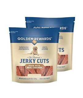 Golden Rewards Pack of 2, Premium All Natural Jerky Cuts, Made with Real Chicken, 36 Ounce