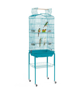 Yaheetech 64 H Open Top Metal Bird Cage Medium Small Parrot Parakeet Bird Cage Wdetachable Rolling Stand For Lovebirds Finches Canaries Parakeets Cockatiels