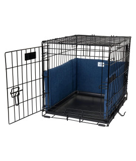 Pet Dreams Dog Crate Bumper - Wire Dog Crate Accessories, Dog Crate Training Pads for a Safe & Comfortable Crate, Dog Tail Protector (Denim Blue, Small 24 Inch Dog Crate Bumper Pads)