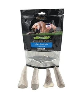 Deluxe Naturals Elk Antler Chews For Dogs Naturally Shed Usa Collected Elk Antlers All Natural A-Grade Premium Elk Antler Dog Chews Product Of Usa, 4-Pack Small Split
