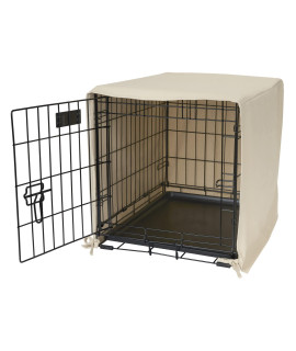 Pet Dreams Breathable Crate Cover - Single Door Dog Crate Covers/Kennel Covers, Metal Dog Crate Accessories, Machine Washable Kennel Cover (Khaki Tan, Large Dog Crate Covers 36 Inch)