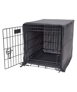 Pet Dreams Breathable Crate Cover - Single Door Dog Crate Coverskennel Covers, Metal Dog Crate Accessories, Machine Washable Kennel Cover (Grey, Medium Dog Crate Cover 30 Inch)