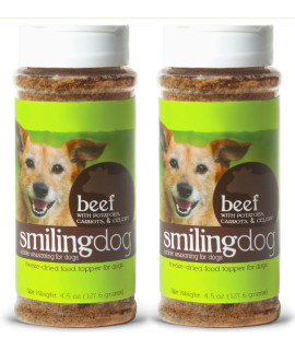 Herbsmith Kibble Seasoning - Freeze Dried Beef - DIY Raw Coated Kibble Mixer - Dog Food Topper for Picky Eaters, 4.5 oz [Bundle x2 Units]