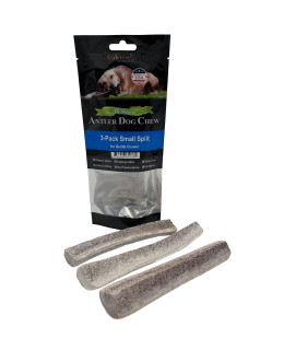 Deluxe Naturals Elk Antler Chews For Dogs Naturally Shed Usa Collected Elk Antlers All Natural A-Grade Premium Elk Antler Dog Chews Product Of Usa, 3-Pack Small Split
