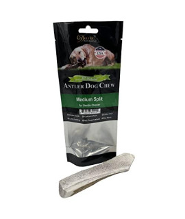 Deluxe Naturals Elk Antler Chews For Dogs Naturally Shed Usa Collected Elk Antlers All Natural A-Grade Premium Elk Antler Dog Chews Product Of Usa, Single Pack Medium Split