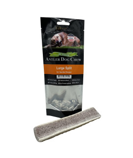 Deluxe Naturals Elk Antler Chews For Dogs Naturally Shed Usa Collected Elk Antlers All Natural A-Grade Premium Elk Antler Dog Chews Product Of Usa, Single Pack Large Split