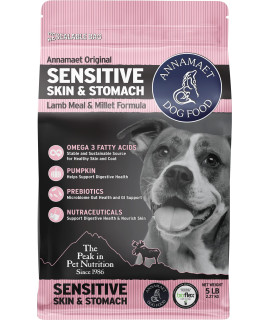 Annamaet Original Sensitive Skin & Stomach Dry Dog Food, (Lamb, Whitefish & Millet), 5-lb Bag
