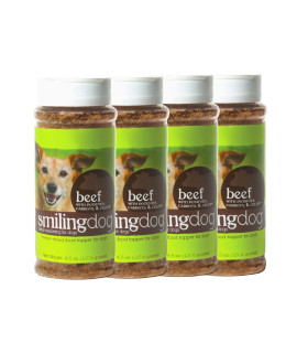 Herbsmith Kibble Seasoning - Freeze Dried Beef - DIY Raw Coated Kibble Mixer - Dog Food Topper for Picky Eaters, 4.5 oz [Bundle x4 Units]