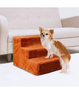 Namsan Pet Dog Steps 3-Steps Assemble Stairs Small-Medium Dog Cat Ramp Non-Slip Dog Ladder For Bed Or Sofa Brown