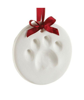 Pearhead Pet Pawprint Hanging DIY Keepsake Ornament, Dog or Cat, Pet Owner Holiday Christmas Gift, White