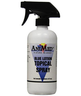 AniMed Blue Lotion Topical Antiseptic for Horses Dogs Cats Cows Sheep and Goats, 16-Ounce