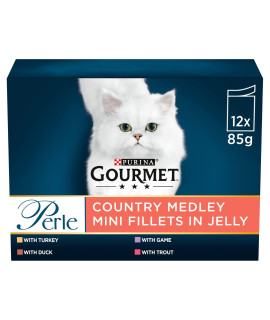 gourmet Perle country Medley in Jelly 12 x 85 g (Pack of 4, Total 48 Pouches)