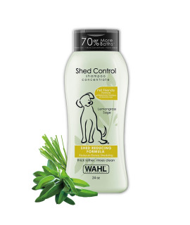 Wahl USA Shed Control Pet Shampoo for Dog Shedding & Dander - Lemongrass, Sage, Oatmeal, & Aloe for Healthy Coats & Skin - 24 Oz - Model 820005A