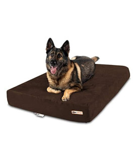 Big Barker Sleek Orthopedic Dog Bed - 7?Dog Bed for Large Dogs w/Washable Microsuede Cover - Sleek Elevated Dog Bed Made in The USA w/ 10-Year Warranty (Sleek, XL, Chocolate)