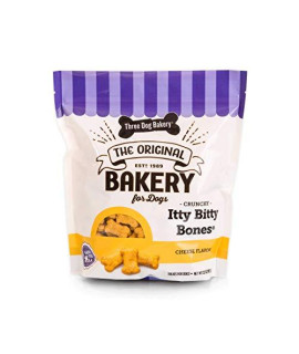 Three Dog Bakery Crunchy Itty Bitty Bones Baked Dog Treats, Cheese, 32 oz
