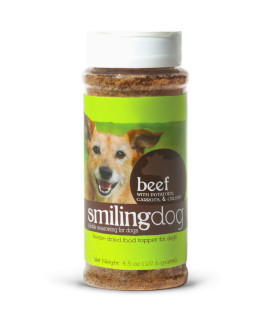 Herbsmith Kibble Seasoning - Freeze Dried Beef - DIY Raw Coated Kibble Mixer - Dog Food Topper for Picky Eaters, 4.5 oz (Packaging May Vary)