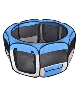 New Small Blue Pet Dog cat Tent Playpen Exercise Play Pen Soft crate T08