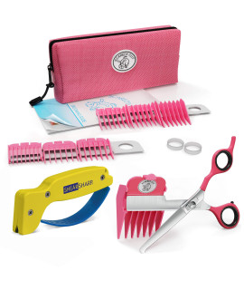 No Buzz clipper + Sharpener by Scaredy cut Silent Home Pet grooming Kit Pink Right-Handed