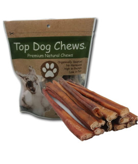 Top Dog Chews - Thick 12 Inch Bully Sticks, 100% Natural Beef, Free Range, Grass Fed, High Protein, Supports Dental Health & Easily Digestible, Dog Treat for Medium & Large Dogs, 10 Pack